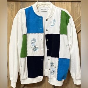 Alfred Dunner Embroidered Fleece Jacket